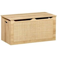 Coffre à jouets enfant décor bois et cannage BOHÈME