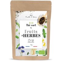 Fruits & Herbes - Thé Vert Aromatisé Bio - Fruit Mélangé - Feuilles en Vrac - Plante Naturelle pour Infusion de qualité - Poids 100g