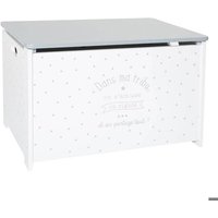 Coffre à jouets blanc 58x38cm - Atmosphera createur dinterieur - Gris