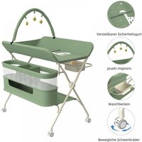 MIPAN. Table À Langer Pliable Pour Filles - Commode a langer - Meuble a langer - Hauteur Réglable - Avce Arche de jeu - Vert
