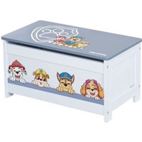 ROBA Pat Patrouille Coffre à Jouets en Bois - Couvercle Rabattable - Motif des Chiens - Gris - Blanc