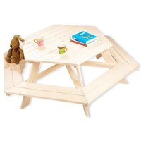 Pinolino - Ensemble de table et chaises enfant épicéa massif clair Nicki 6-Eck