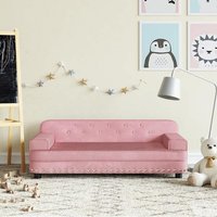 vidaXL Canapé pour enfants rose 90x53x30 cm velours 3196282