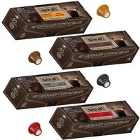 Un mélange de toutes nos variétés (Risretto, Intenso, Cremoso, Moka)Compatibles avec les machines Nespresso et L'Or Barista.Torréf