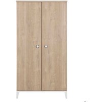Lit combiné bébé 70x140 + commode à langer 3 tiroirs + armoire 2 portes - Marcel - Naturel et marron