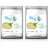 Acide Citrique Bio 1.4 Kg en Pot Réutilisable-Qualité Supérieure-Bio-Naturel-Français