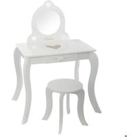 Coiffeuse et tabouret Demoiselle enfant blanc L715cm - Atmosphera Créateur dintérieur