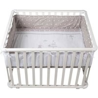 ROBA Parc Bébé 75x100 cm + Tour de Parc de Protection Indibaer et 4 Roues - Bois Blanc