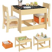 WOLTU 1 Table et 2 Chaises Enfant avec espace de rangement en MDF 60X60X48cm