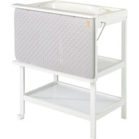 ROBA Table à Langer avec Baignoire Intégrée Blanche Baby Pool et Matelas à Langer Imperméable Gris - Plan à Langer Pivotable