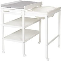Table à langer extensible avec baignoire - ROBA - BABY POOL - Matelas à langer Roba Style gris inclus - Blanc