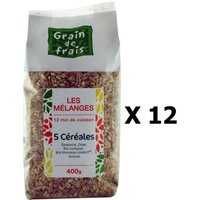 Lot 12x Mélange 5 céréales - Grain de Frais - paquet 400g