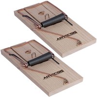 Lot de 2 Pièges à Rats en Bois 16,5x8,5 cm ARTECSIS - Grand piège à Rats sans Poison - Tapette à rats - Réutilisable