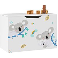 Coffre de rangement pour enfant 40 x 60 x 30 cm blanc / gris /