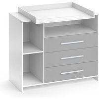Commode à langer Oskar 113x100cm Blanc/Gris Vicco 30719