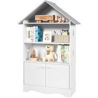 Bibliothèque Enfants avec Porte verrouillable - WOLTU Étagère de Rangement pour Enfants - Blanc
