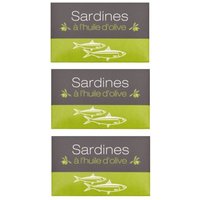 Lot 3x Sardines à l'huile olive - Maroc - conserve 125g