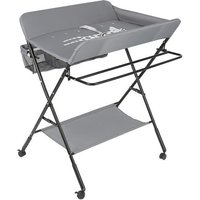 Table à Langer - Bébé - Hauteur Réglable - Roulettes - Gris