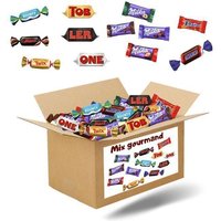 Mix gourmand - Assortiment de 250 mini chocolats Mars, Snickers, Bounty, Twix, Milka, Daim, Toblerone