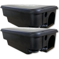 Lot de 2 boites d'appât robustes pour rats sécurisées