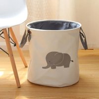 Panier à linge - Enfant - Éléphant gris - Coton - Pliable - 365x38 cm