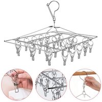 Etendoir Chaussette avec 36 Pinces, Pinces à Linge Acier Inoxydable, Etendoir Pinces à Chaussettes
