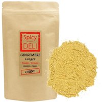 Gingembre poudre en sachet kraft refermable. Poids net : 200gr.