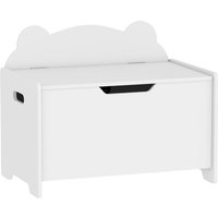 Coffre à jouet - AIYAPLAY - couvercle rabattable - forme dours - pour filles garçons de 3 à 8 ans - MDF - 60 x 38 x 48 cm - blanc