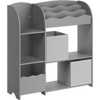 Bibliothèque pour Enfants - SONGMICS - Étagère de Rangement 3-en-1 - Gris Tourterelle
