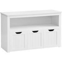 Commode Enfant Meuble de Rangement pour Jouets - VASAGLE - Blanc - 102 x 30 x 60 cm - Avec roulettes