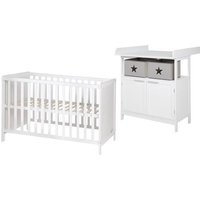 ROBA Chambre Bébé Duo Hamburg - Lit Cododo 60x120 cm + Commode à Langer 2 Portes