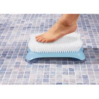 Brosse de bain, brosse murale avec ventouses, bleu clair