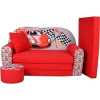 LIT ENFANT FAUTEUILS CANAPÉ SOFA + POUF ET COUSSIN Racing
