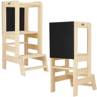 SPRINGOS® Montessori Tour dapprentissage et observation pour enfants avec tableau Kitchen Helper - Bois Naturel