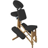 Chaise de massage en bois pliable avec sac de transport - Noir - Vivezen