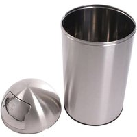 Poubelle cuisine push en acier inoxydable 50 litres couvercle basculant 35 x 75 cm argenté corbeille métallique pour cuisine bureau