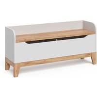 Coffre à jouets Malia 107.2x50cm avec assise Blanc/Chêne Artisan Vitalispa 58368