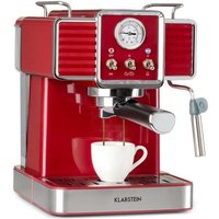Machine à expresso - Klarstein Gusto Classico - 1350W - pression 20 bars - 1,5L - Pour café moulu et dosettes - Rouge