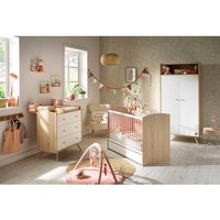 Chambre bébé trio - Lit 120 x 60 cm + Commode 3 tiroirs + Armoire 2 portes - Access - Bois/Blanc - SAUTHON