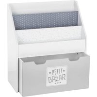 Bibliothèque enfant à roulettes gris H70cm - Atmosphera Créateur dintérieur