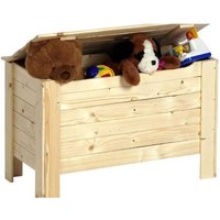 Coffre à jouets en bois avec couvercle. Réalisé en pin certifié FSC.