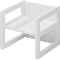 Tabouret évolutif enfant - ROBA - 3 hauteurs - Style campagne - Blanc