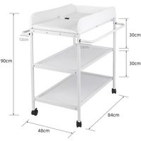 Table à langer BUL - Super Qualité - Blanc - Portable avec rangement
