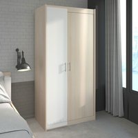 Armoire enfant 2 portes bicolore PIA - Bois naturel - Fabriqué en France - Terre de Nuit