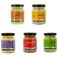 Lot 5x90g - Sauce fabriquée en France - MR - Curry, béarnaise, tartare, aïoli, bourguignonne