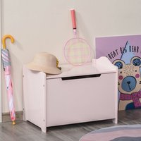 7409 Coffres à jouets pour enfants Boîte à jouets malle de rangement dim. 60L x 40l x 48H cm vérin pneumatique MDF rose