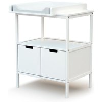 AT4 - Meuble à langer 2 portes en bois NATUR Blanc - Taille unique