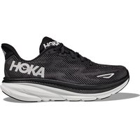 HOKA Clifton 9 Homme Noir Blanc Chaussure de Course Hoka Clifton 9 Homme Noir - Lacets - Synthétique - Plat