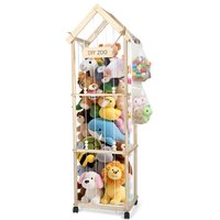 Rangement Peluche de Enfant Range Peluche en Bois Roues 146 * 42 * 32cmpour Le Salon la Chambre et la Chambre denfant