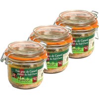 Lot 3x Foie gras de canard entier du Sud Ouest IGP - La Ferme du Puntoun - bocal : 180g